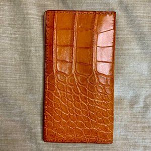 SOLD SOLD SOLD KITON GENUINE ALLIGATOR WALLET/CHECKBOOK ORANGE